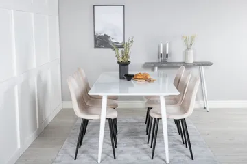 Ypas Matgrupp 180 cm inkl 6 Pontus Stolar - Vit/Svart/Beige - Möbler - Bord & matgrupp - Matgrupp
