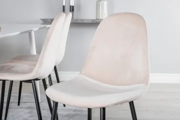 Ypas Matgrupp 180 cm inkl 6 Pontus Stolar - Vit/Svart/Beige - Möbler - Bord & matgrupp - Matgrupp
