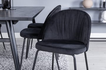 Zenazmi Förlängningsbar Matgrupp 195 cm inkl 6 Foyos Stolar - Svart - Möbler - Bord & matgrupp - Matgrupp