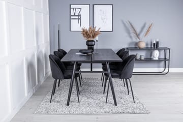 Zenazmi Förlängningsbar Matgrupp 195 cm inkl 6 Foyos Stolar - Svart - Möbler - Bord & matgrupp - Matgrupp
