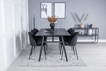 Zenazmi Förlängningsbar Matgrupp 195 cm inkl 6 Foyos Stolar - Svart - Möbler - Bord & matgrupp - Matgrupp