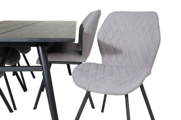 Zenazmi Förlängningsbar Matgrupp 195 cm inkl 6 Sumoas Stolar - Svart/Grå - Möbler - Bord & matgrupp - Matgrupp