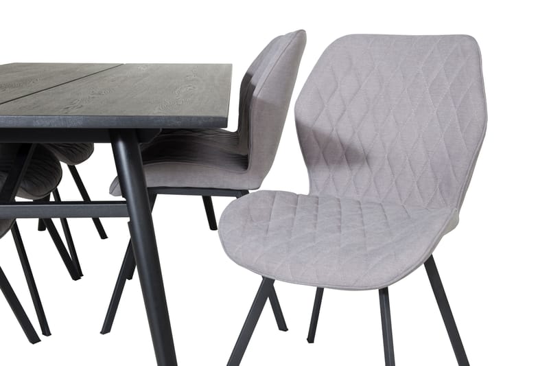 Zenazmi Förlängningsbar Matgrupp 195 cm inkl 6 Sumoas Stolar - Svart/Grå - Möbler - Bord & matgrupp - Matgrupp