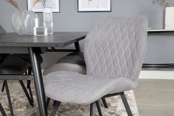 Zenazmi Förlängningsbar Matgrupp 195 cm inkl 6 Sumoas Stolar - Svart/Grå - Möbler - Bord & matgrupp - Matgrupp