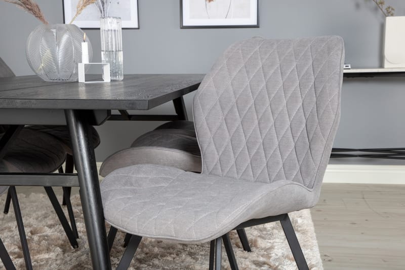 Zenazmi Förlängningsbar Matgrupp 195 cm inkl 6 Sumoas Stolar - Svart/Grå - Möbler - Bord & matgrupp - Matgrupp