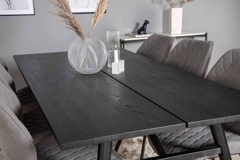 Zenazmi Förlängningsbar Matgrupp 195 cm inkl 6 Sumoas Stolar - Svart/Grå - Möbler - Bord & matgrupp - Matgrupp