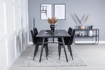 Zenazmi Förlängningsbar Matgrupp 195 cm inkl 6 Ypas Stolar - Svart - Möbler - Bord & matgrupp - Matgrupp