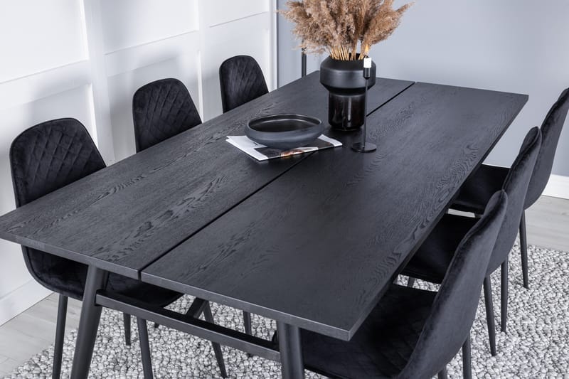 Zenazmi Förlängningsbar Matgrupp 195 cm inkl 6 Ypas Stolar - Svart - Möbler - Bord & matgrupp - Matgrupp