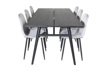 Zenazmi Förlängningsbar Matgrupp 195 cm inkl 6 Ypas Stolar - Svart/Grå - Möbler - Bord & matgrupp - Matgrupp