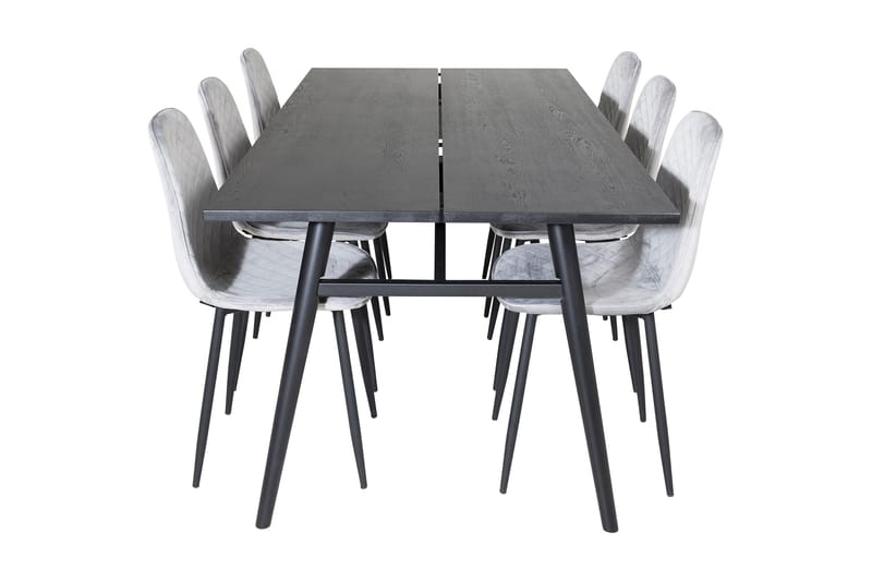 Zenazmi Förlängningsbar Matgrupp 195 cm inkl 6 Ypas Stolar - Svart/Grå - Möbler - Bord & matgrupp - Matgrupp