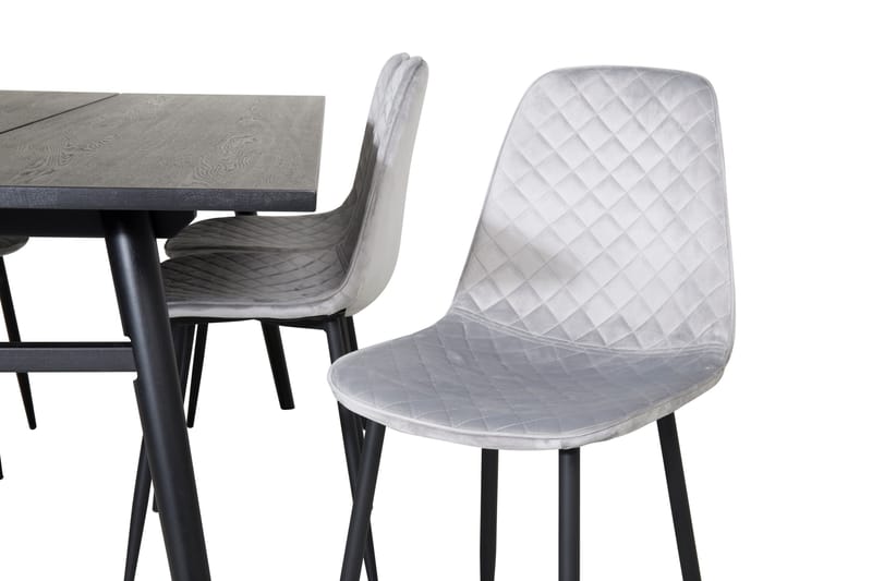 Zenazmi Förlängningsbar Matgrupp 195 cm inkl 6 Ypas Stolar - Svart/Grå - Möbler - Bord & matgrupp - Matgrupp
