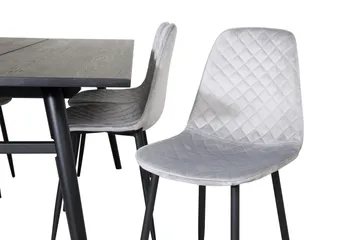 Zenazmi Förlängningsbar Matgrupp 195 cm inkl 6 Ypas Stolar - Svart/Grå - Möbler - Bord & matgrupp - Matgrupp