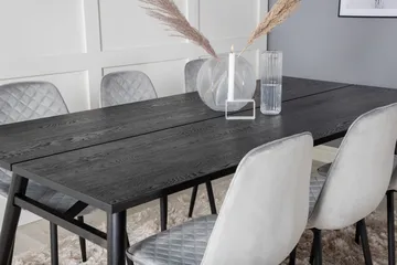 Zenazmi Förlängningsbar Matgrupp 195 cm inkl 6 Ypas Stolar - Svart/Grå - Möbler - Bord & matgrupp - Matgrupp