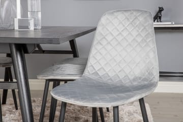 Zenazmi Förlängningsbar Matgrupp 195 cm inkl 6 Ypas Stolar - Svart/Grå - Möbler - Bord & matgrupp - Matgrupp