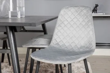 Zenazmi Förlängningsbar Matgrupp 195 cm inkl 6 Ypas Stolar - Svart/Grå - Möbler - Bord & matgrupp - Matgrupp