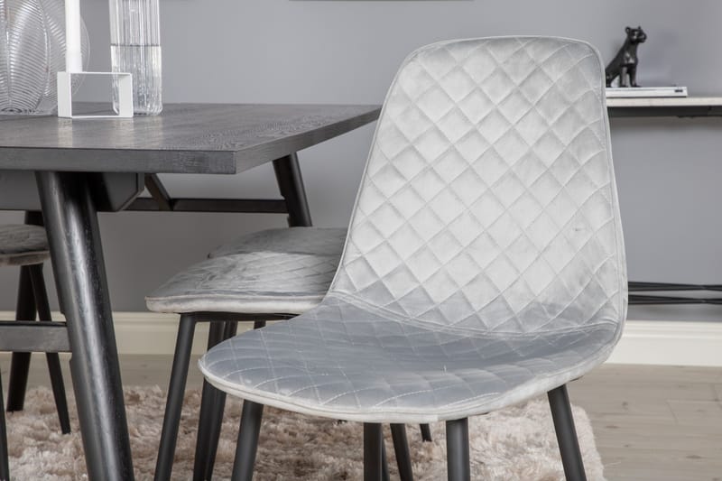 Zenazmi Förlängningsbar Matgrupp 195 cm inkl 6 Ypas Stolar - Svart/Grå - Möbler - Bord & matgrupp - Matgrupp