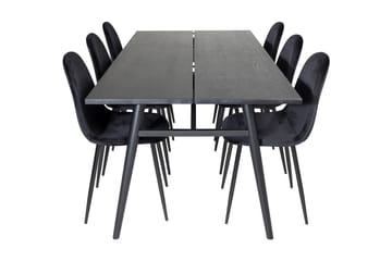 Zenazmi Matgrupp 195 cm inkl 6 Pontus Stolar - Svart - Möbler - Bord & matgrupp - Matgrupp