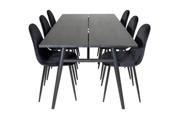 Zenazmi Matgrupp 195 cm inkl 6 Pontus Stolar - Svart - Möbler - Bord & matgrupp - Matgrupp