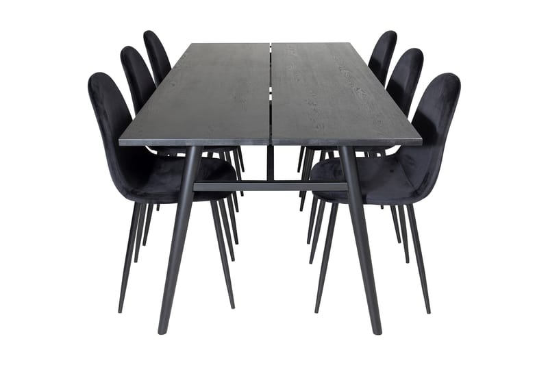 Zenazmi Matgrupp 195 cm inkl 6 Pontus Stolar - Svart - Möbler - Bord & matgrupp - Matgrupp