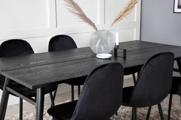 Zenazmi Matgrupp 195 cm inkl 6 Pontus Stolar - Svart - Möbler - Bord & matgrupp - Matgrupp