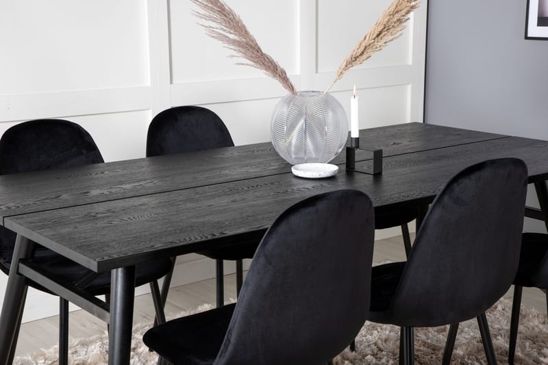 Zenazmi Matgrupp 195 cm inkl 6 Pontus Stolar - Svart - Möbler - Bord & matgrupp - Matgrupp