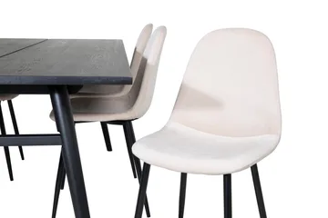 Zenazmi Matgrupp 195 cm inkl 6 Pontus Stolar - Svart/Beige - Möbler - Bord & matgrupp - Matgrupp