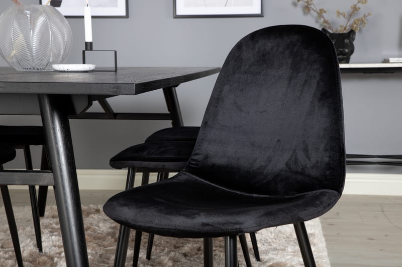 Zenazmi Matgrupp 195 cm inkl 6 Pontus Stolar - Svart - Möbler - Bord & matgrupp - Matgrupp