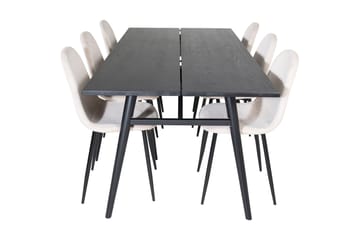 Zenazmi Matgrupp 195 cm inkl 6 Pontus Stolar - Svart/Beige - Möbler - Bord & matgrupp - Matgrupp