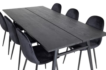 Zenazmi Matgrupp 195 cm inkl 6 Pontus Stolar - Svart - Möbler - Bord & matgrupp - Matgrupp