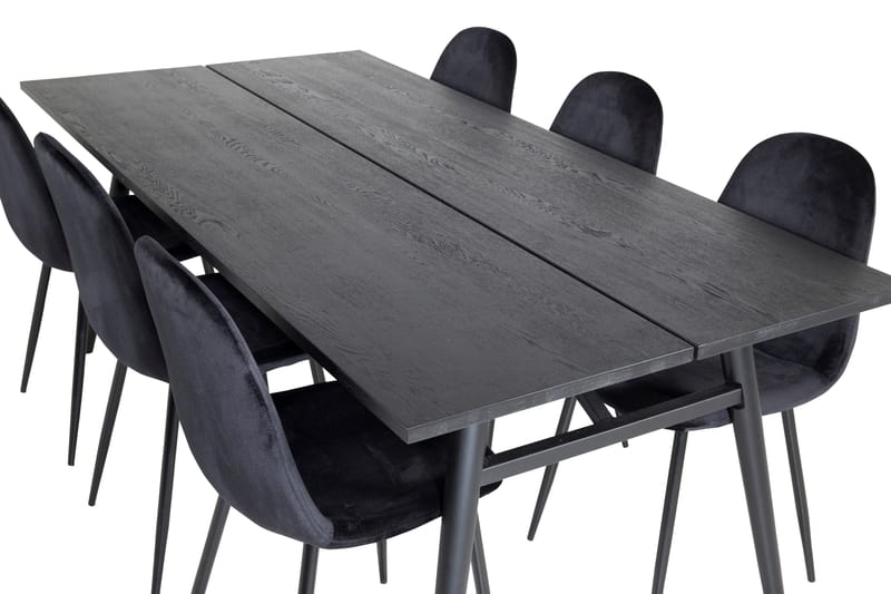 Zenazmi Matgrupp 195 cm inkl 6 Pontus Stolar - Svart - Möbler - Bord & matgrupp - Matgrupp