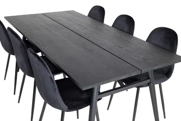 Zenazmi Matgrupp 195 cm inkl 6 Pontus Stolar - Svart - Möbler - Bord & matgrupp - Matgrupp