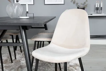 Zenazmi Matgrupp 195 cm inkl 6 Pontus Stolar - Svart/Beige - Möbler - Bord & matgrupp - Matgrupp