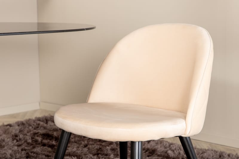 Matgrupp Pilis 180 cm Oval inkl 4 Vomeli Stolar - Svart - Matgrupp