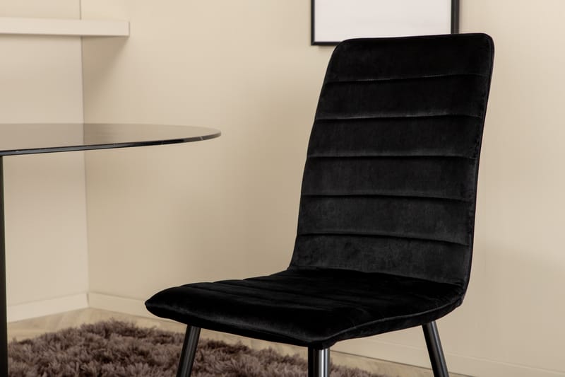 Matgrupp Pilis 180 cm Oval inkl 4 Donmon Sammetsstolar - Svart - Matgrupp
