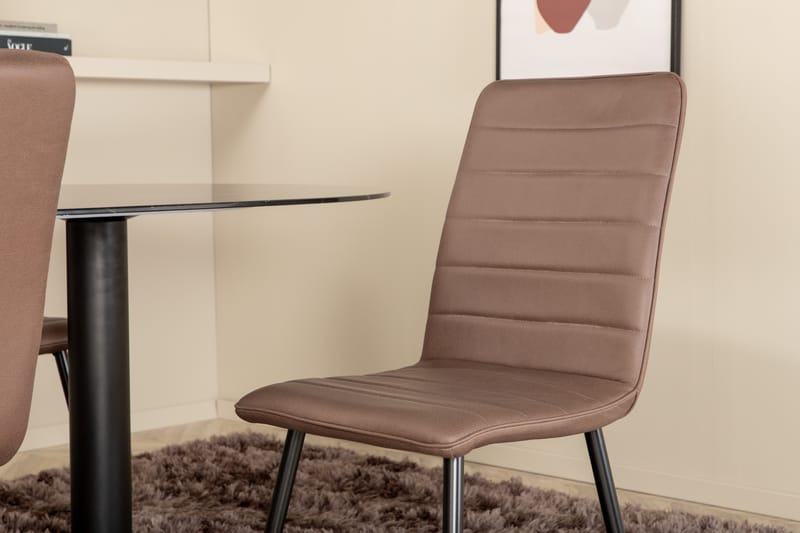 Matgrupp Pilis 180 cm Oval inkl 4 Donmon Stolar - Svart/Brun - Matgrupp