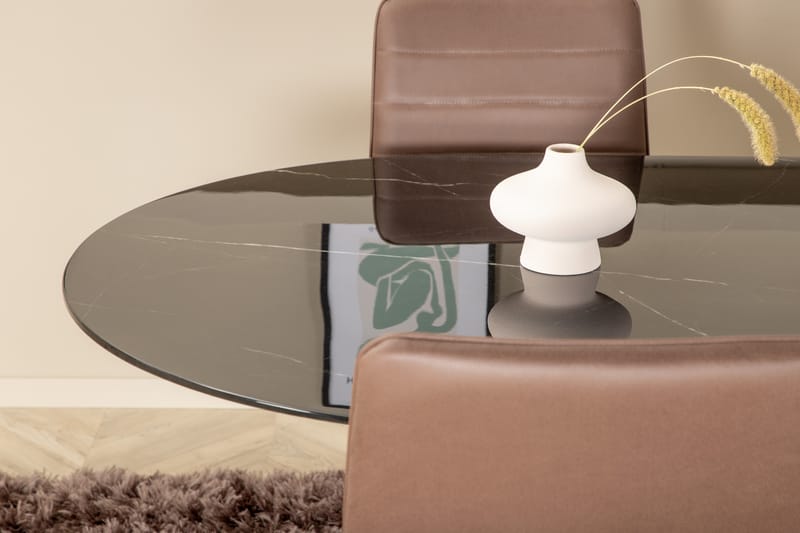 Matgrupp Pilis 180 cm Oval inkl 4 Donmon Stolar - Svart/Brun - Matgrupp