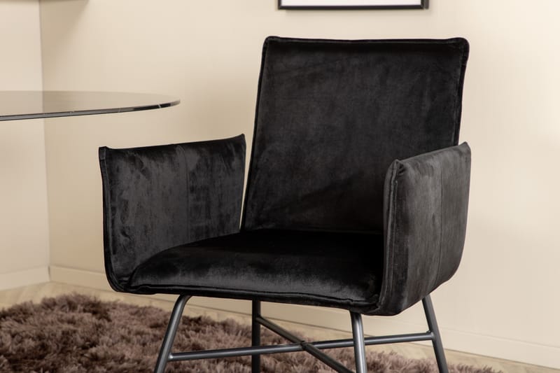 Matgrupp Pilis 180 cm Oval inkl 4 Pipaon Stolar - Svart - Matgrupp