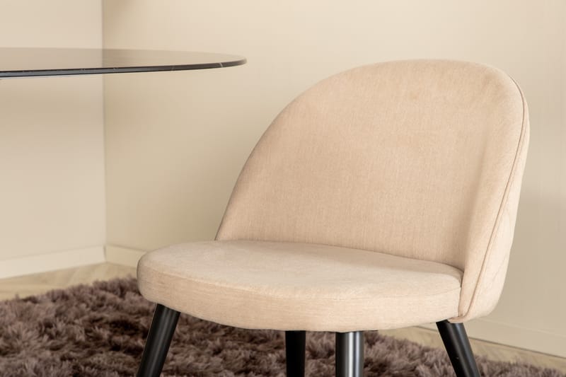 Matgrupp Pilis 180 cm Oval inkl 4 Vomeli Stolar - Svart/Beige - Matgrupp