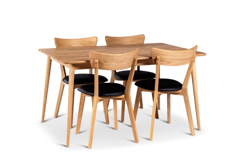 Matgrupper Stenexpo Alborg Matgrupp 140 cm med 4 Eksjö Stolar i massivt trä Ljusbrun,Natur