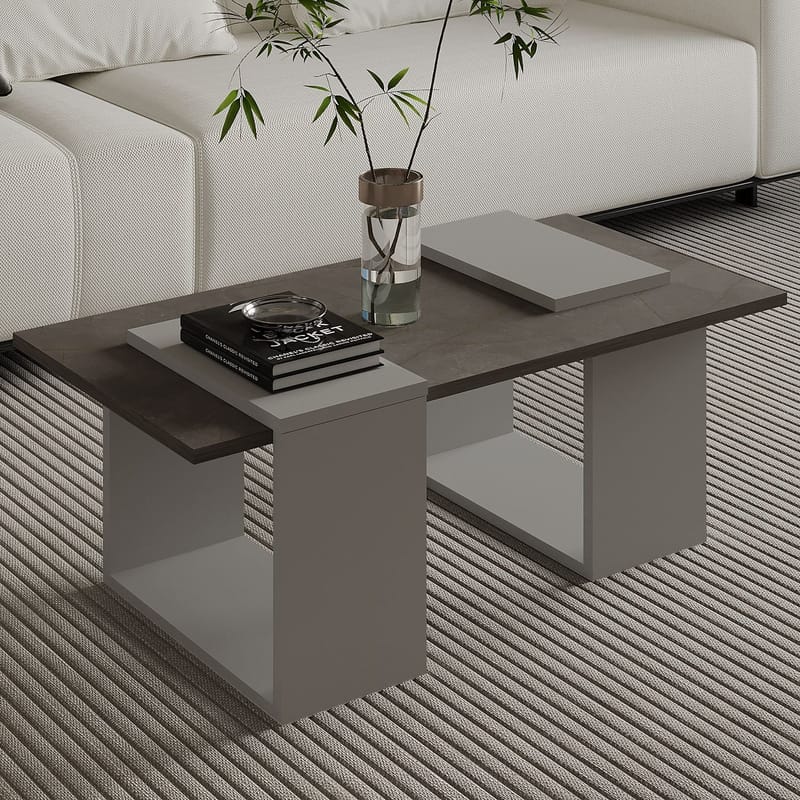 Matris Soffbord 90x37x46,6 cm - Gordion Marble och Grey - Möbler - Bord & matgrupp - Soffbord