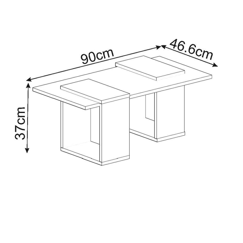 Matris Soffbord 90x37x46,6 cm - Gordion Marble och Grey - Möbler - Bord & matgrupp - Soffbord
