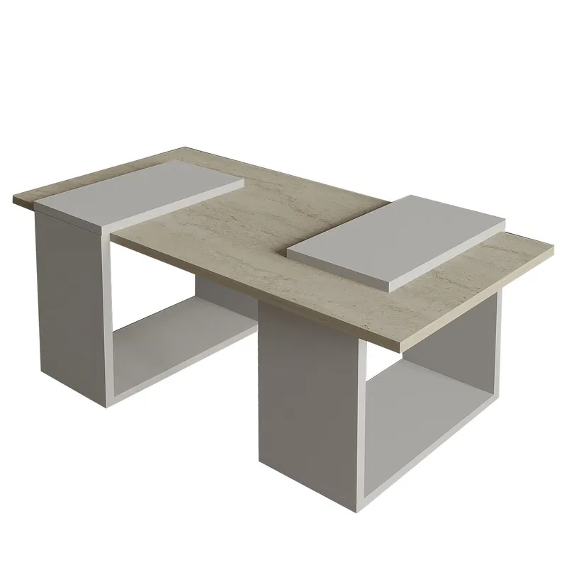 Matris Soffbord 90x37x46,6 cm, Grey och Travertine