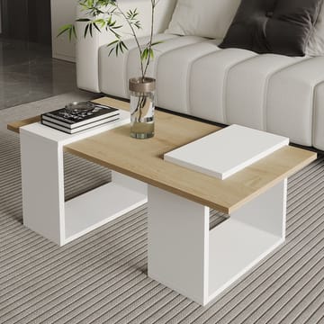 Matris Soffbord 90x37x46,6 cm - Vit och Sapphire Oak - Möbler - Bord & matgrupp - Soffbord