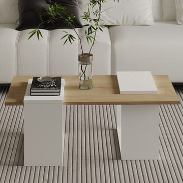 Matris Soffbord 90x37x46,6 cm - Vit och Sapphire Oak - Möbler - Bord & matgrupp - Soffbord