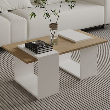 Matris Soffbord 90x37x46,6 cm - Vit och Sapphire Oak - Möbler - Bord & matgrupp - Soffbord