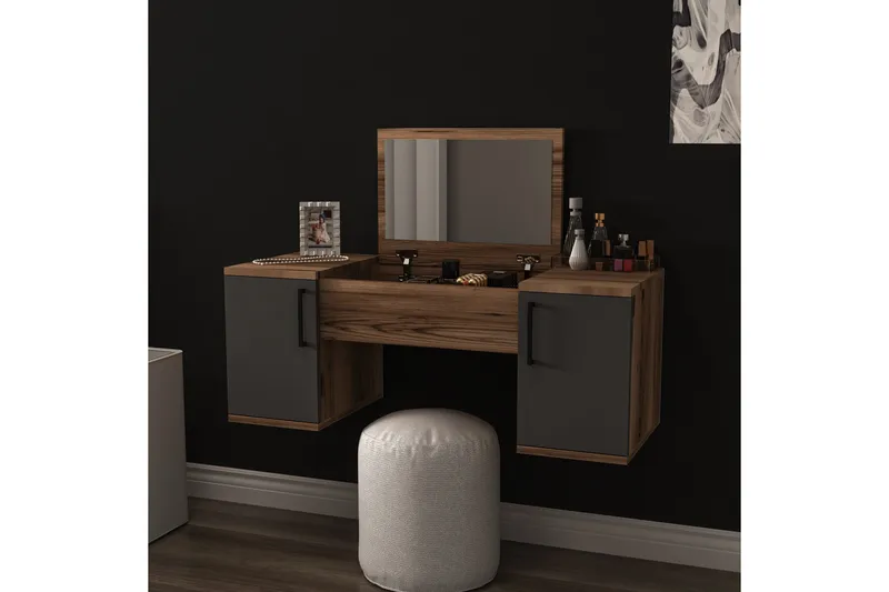 Mercan Sminkbord 100 cm - Ljusbrun/Antracit - Möbler - Bord & matgrupp - Sminkbord & toalettbord
