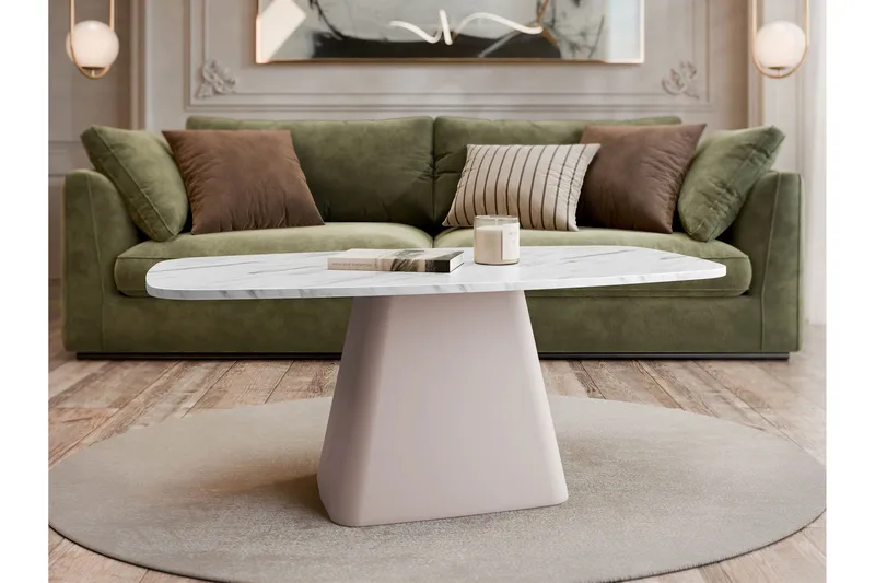 Meylor Soffbord 120 cm - Vit/Beige - Möbler - Bord & matgrupp - Soffbord