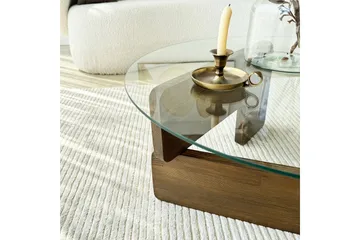 Mijara Soffbord 75 cm - Valnöt/Transparent - Möbler - Bord & matgrupp - Soffbord