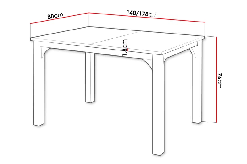 Millport Matbord 178 cm - Svart/Brun - Möbler - Bord & matgrupp - Matbord & köksbord