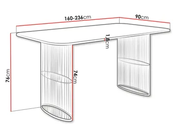 Mirion Matbord förlängningsbart 160-236 cm - beige / vit marmor - Möbler - Bord & matgrupp - Matbord & köksbord